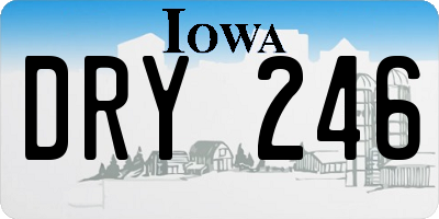 IA license plate DRY246