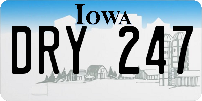 IA license plate DRY247