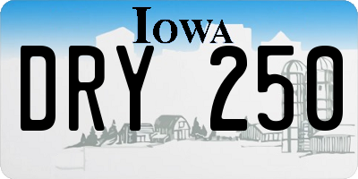 IA license plate DRY250