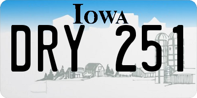 IA license plate DRY251