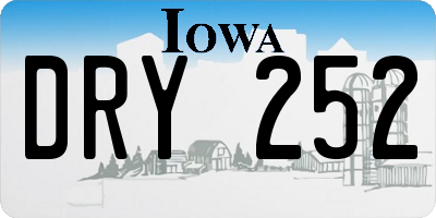 IA license plate DRY252