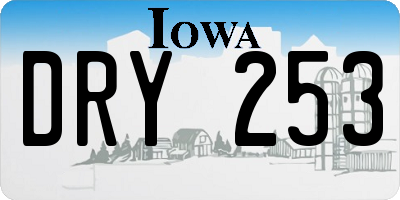 IA license plate DRY253