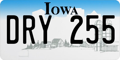 IA license plate DRY255