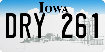 IA license plate DRY261