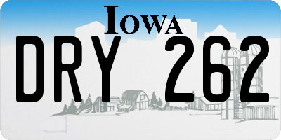 IA license plate DRY262