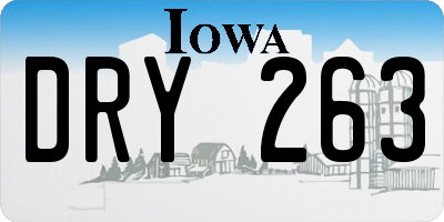 IA license plate DRY263