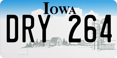 IA license plate DRY264