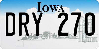 IA license plate DRY270