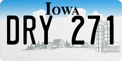 IA license plate DRY271