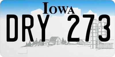 IA license plate DRY273