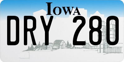 IA license plate DRY280
