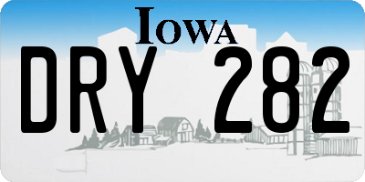 IA license plate DRY282