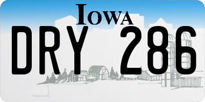 IA license plate DRY286