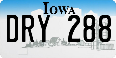 IA license plate DRY288
