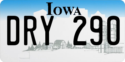 IA license plate DRY290
