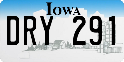 IA license plate DRY291