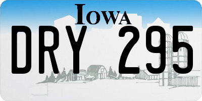 IA license plate DRY295
