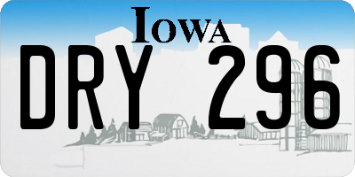 IA license plate DRY296