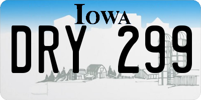 IA license plate DRY299