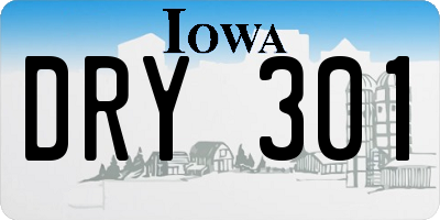 IA license plate DRY301