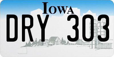 IA license plate DRY303