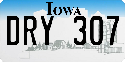 IA license plate DRY307