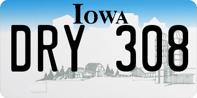 IA license plate DRY308