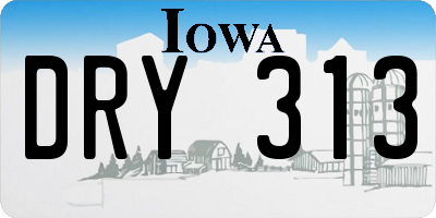 IA license plate DRY313