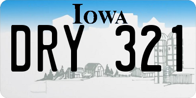 IA license plate DRY321
