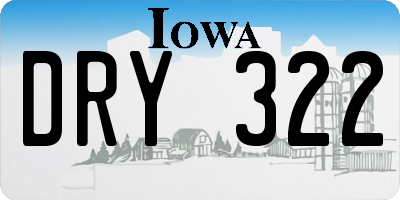IA license plate DRY322