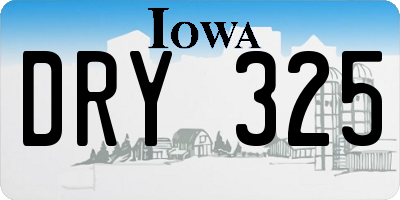 IA license plate DRY325