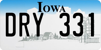 IA license plate DRY331
