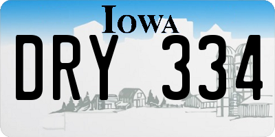 IA license plate DRY334
