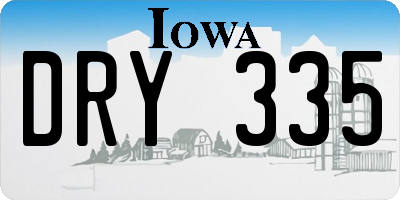 IA license plate DRY335