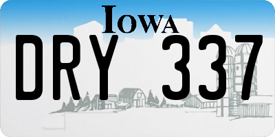 IA license plate DRY337