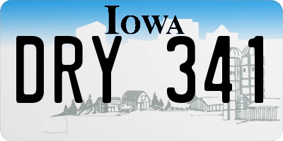 IA license plate DRY341