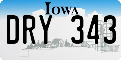 IA license plate DRY343