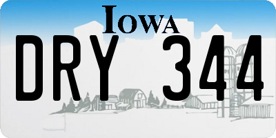 IA license plate DRY344