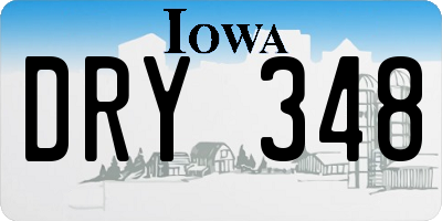 IA license plate DRY348