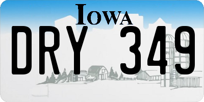 IA license plate DRY349