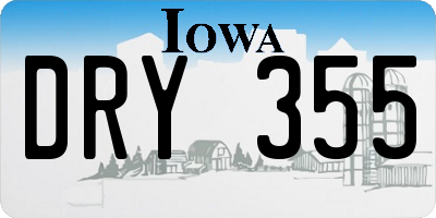 IA license plate DRY355