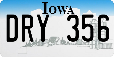 IA license plate DRY356