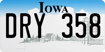 IA license plate DRY358
