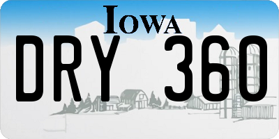 IA license plate DRY360