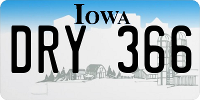 IA license plate DRY366