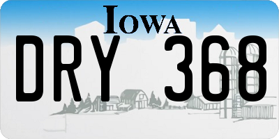 IA license plate DRY368