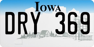 IA license plate DRY369