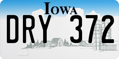 IA license plate DRY372
