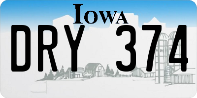 IA license plate DRY374
