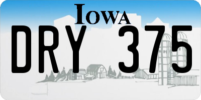 IA license plate DRY375